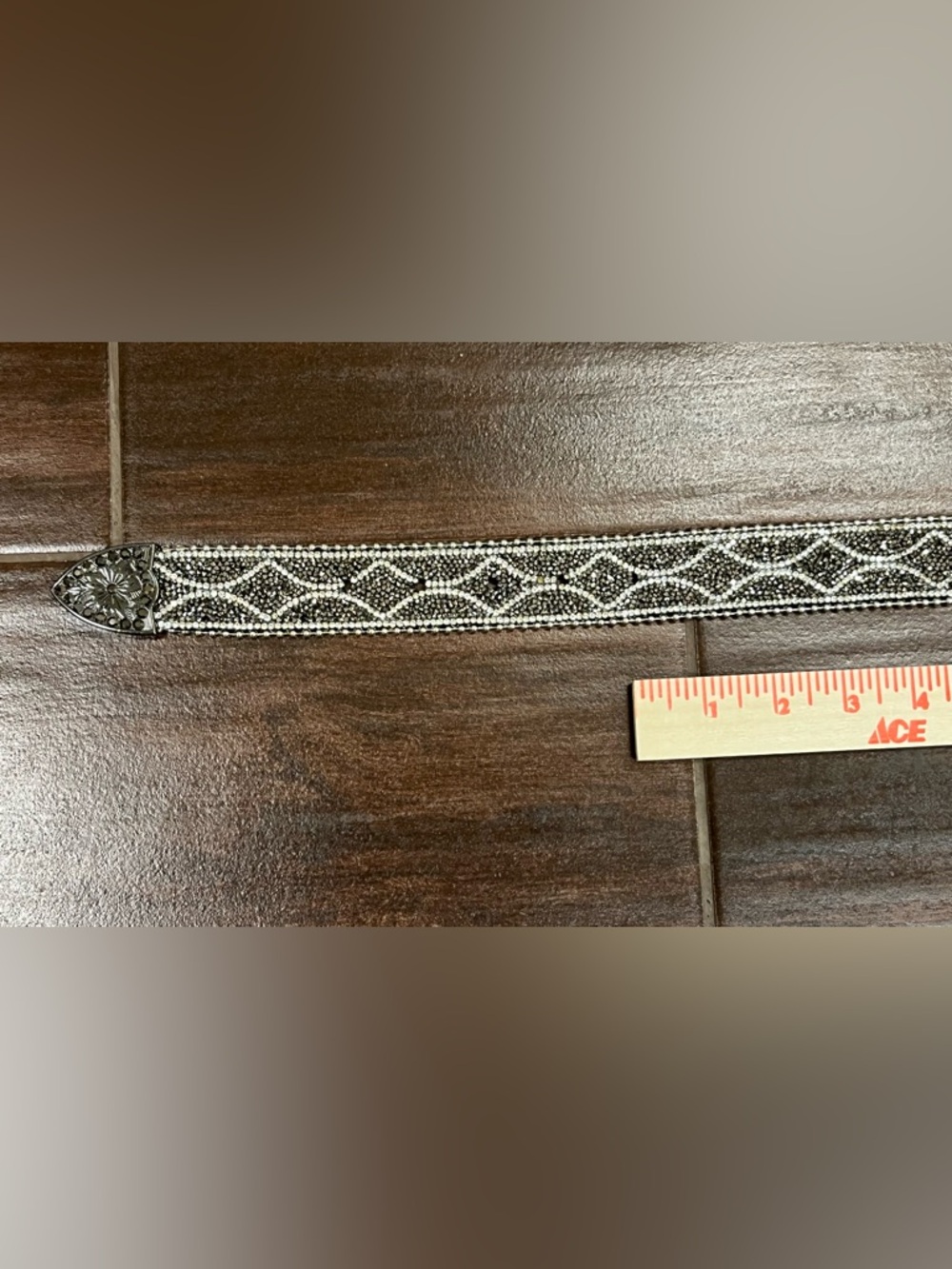 Shyanne Women's Diamond Glam Rhinestone Belt Black/Silver M/L - Picture 8 of 8